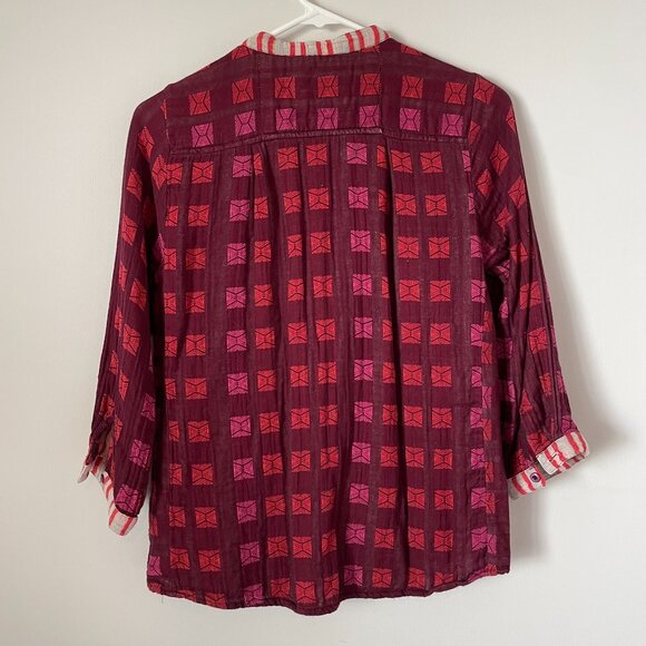 Button-Up Top in Oxblood - multiple flaws - Picture 2 of 7